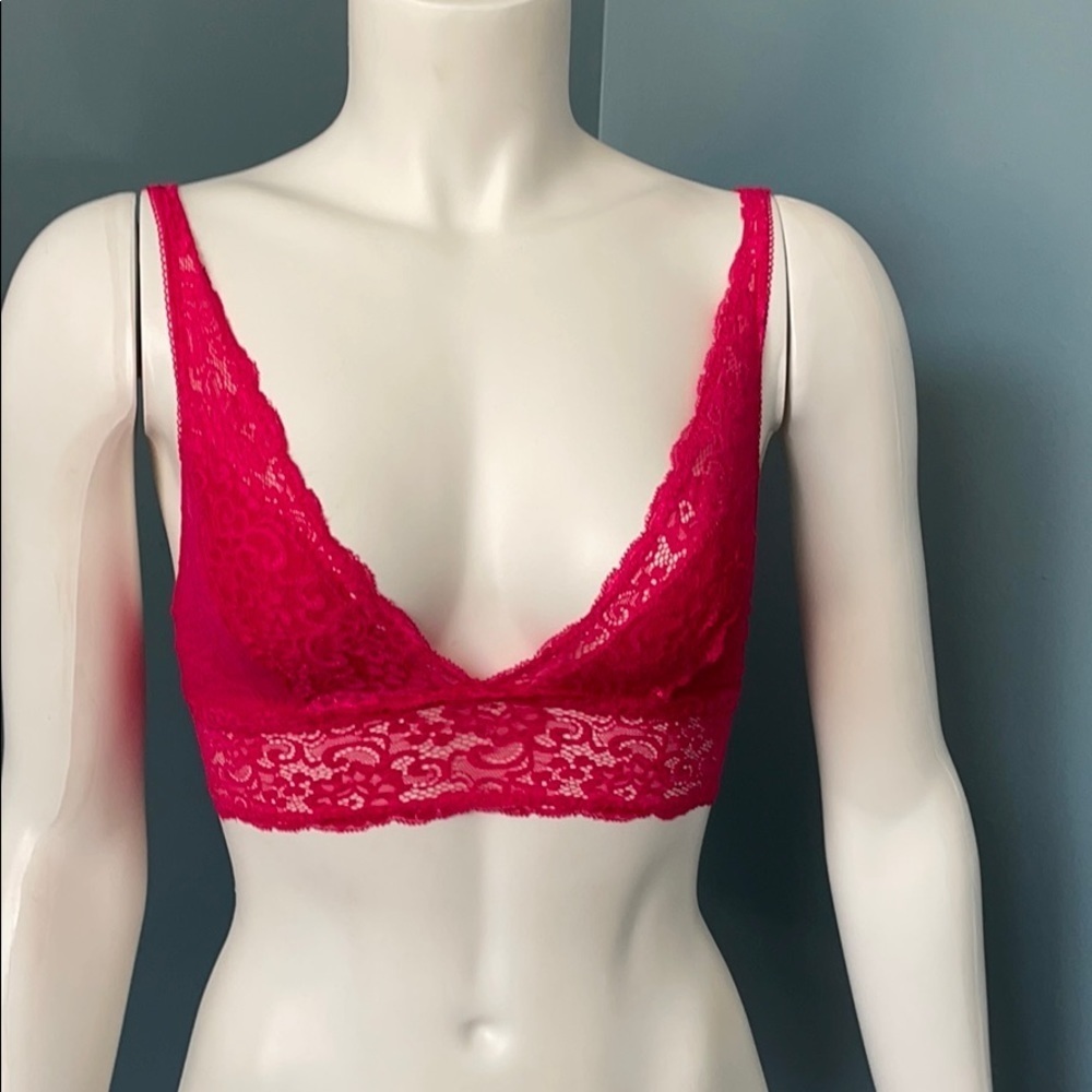 Soma Lace Plunge Pink Punch Bralette size XS - Picture 2 of 6